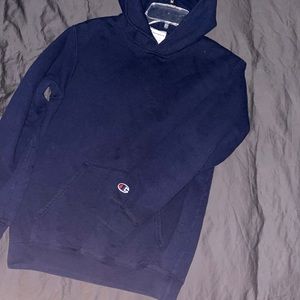 Large youth champion hoodie, navy blue